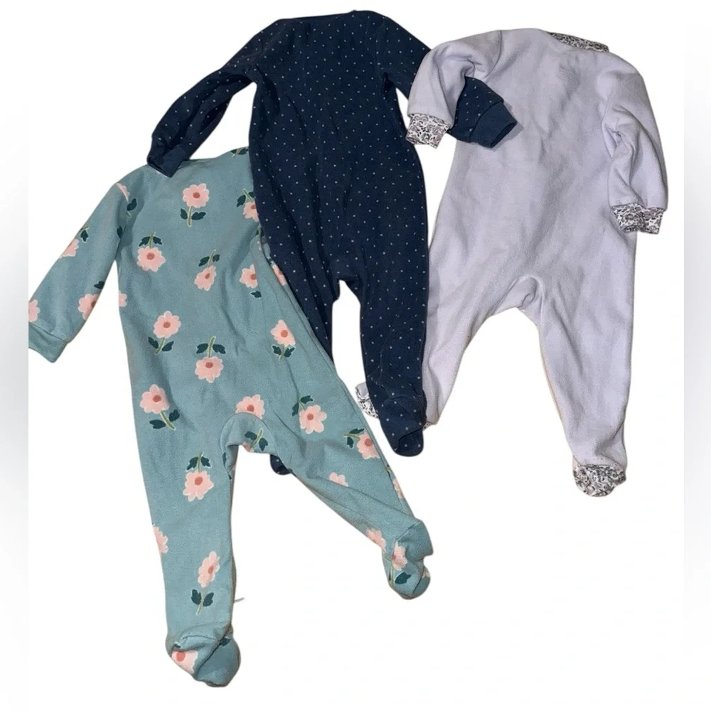 Baby Girl Carter's Zip-Up Fleece Sleep & Play Set 3 Size 9 m